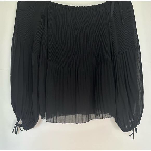 Wilfred Aritzia Black Off-the-Shoulder Chiffon Talence Blouse Size XXS - Picture 7 of 10
